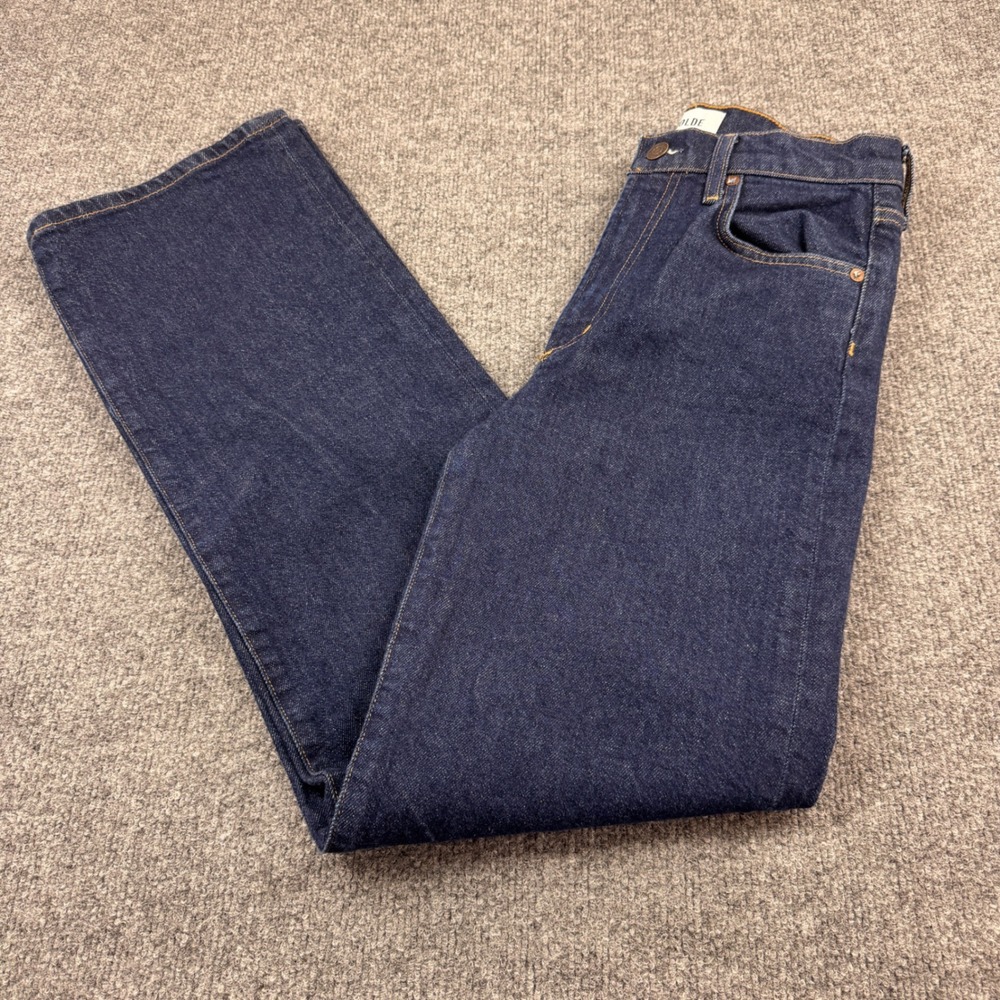 AGOLDE Harper Jeans Womens 25 Dark Indigo Mid Rise Straight Leg Stretch Denim